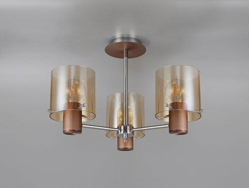 Brooks Semi Flush Light 3 Light